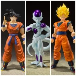 [DISPONIBLE] S.H FIGUARTS FRIEZA FOURTH FORM – 12 CM + S.H FIGUARTS SON GOKU SUPER SAIYAN FULL POWER + S.H FIGUARTS SON GOKU RAISED ON EARTH – 14 CM