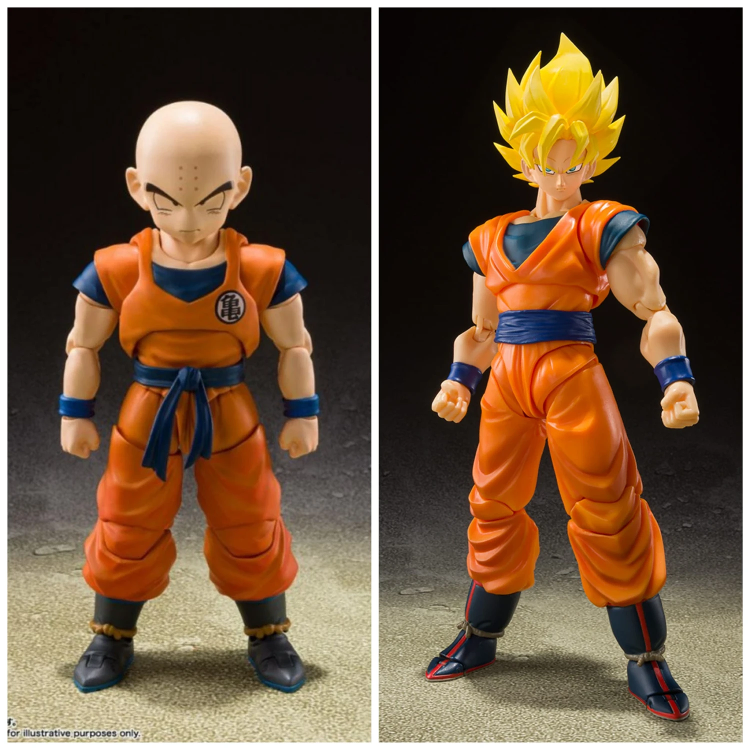 S.H FIGUARTS DRAGON BALL KRILLIN EARTH’S STRONGEST MAN – 12 CM + S.H FIGUARTS DRAGON BALL SON GOKU SUPER SAIYAN FULL POWER – 14 CM 1 S.H FIGUARTS DRAGON BALL KRILLIN EARTH’S STRONGEST MAN – 12 CM + S.H FIGUARTS DRAGON BALL SON GOKU SUPER SAIYAN FULL POWER – 14 CM