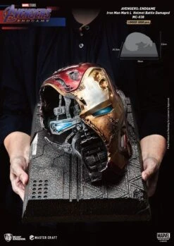 [PRE-ORDER MAYO 2022] BEAST KINGDOM AVENGERS ENDGAME MASTER CRAFT IRON MAN MK50 HELMET BATTLE DAMAGED – 22 CM