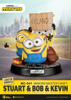 [PRE-ORDER FEBRERO 2023] BEAST KINGDOM LOS MINIONS MASTER CRAFT STUART & BOB & KEVIN – 35 CM