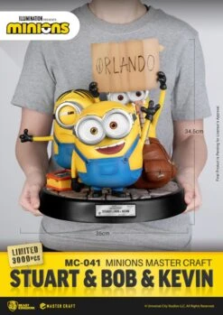 [PRE-ORDER FEBRERO 2023] BEAST KINGDOM LOS MINIONS MASTER CRAFT STUART & BOB & KEVIN – 35 CM -Character Model x bkdmc 041 h